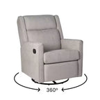 Poltrona reclinabile Cash Swivel Glider Rocker, con rotazione manuale a 360 gradi, perfetta per soggiorno, camera da letto o nursery