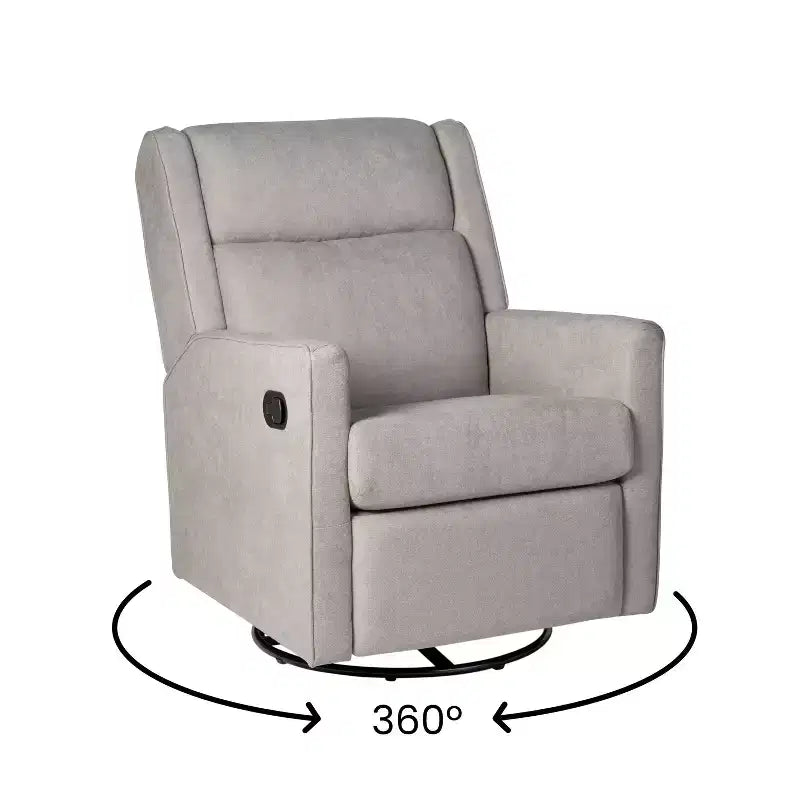 Poltrona reclinabile Cash Swivel Glider Rocker, con rotazione manuale a 360 gradi, perfetta per soggiorno, camera da letto o nursery