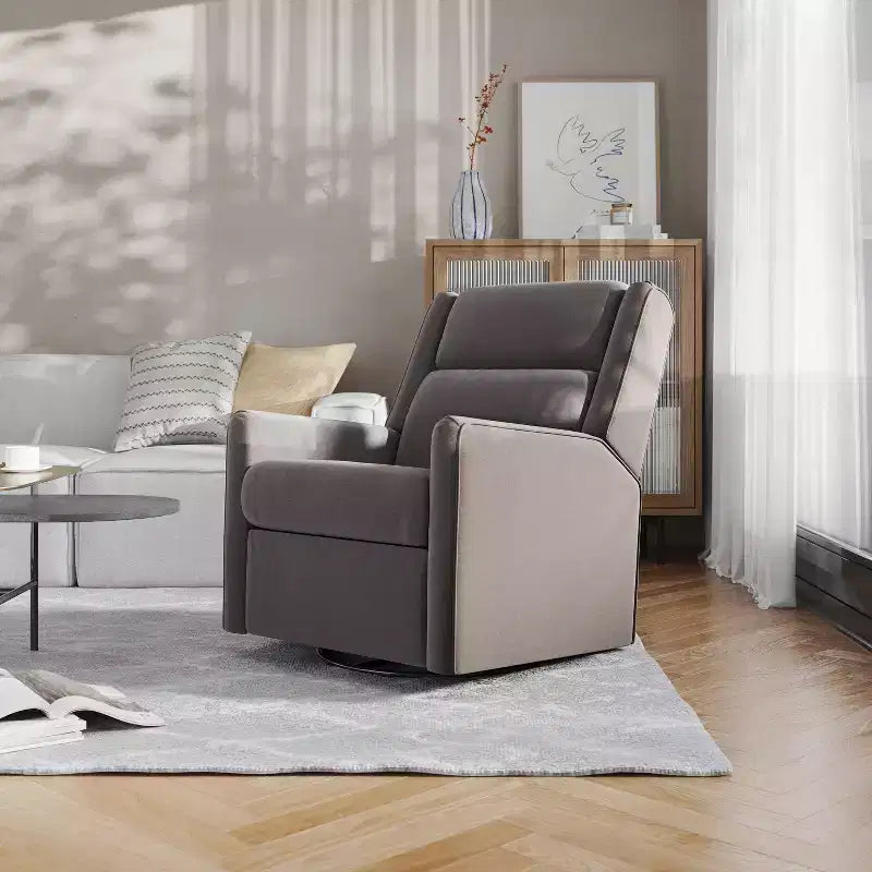 Poltrona reclinabile Cash Swivel Glider Rocker, con rotazione manuale a 360 gradi, perfetta per soggiorno, camera da letto o nursery