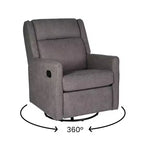 Poltrona reclinabile Cash Swivel Glider Rocker, con rotazione manuale a 360 gradi, perfetta per soggiorno, camera da letto o nursery