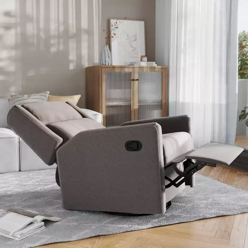 Poltrona reclinabile Cash Swivel Glider Rocker, con rotazione manuale a 360 gradi, perfetta per soggiorno, camera da letto o nursery