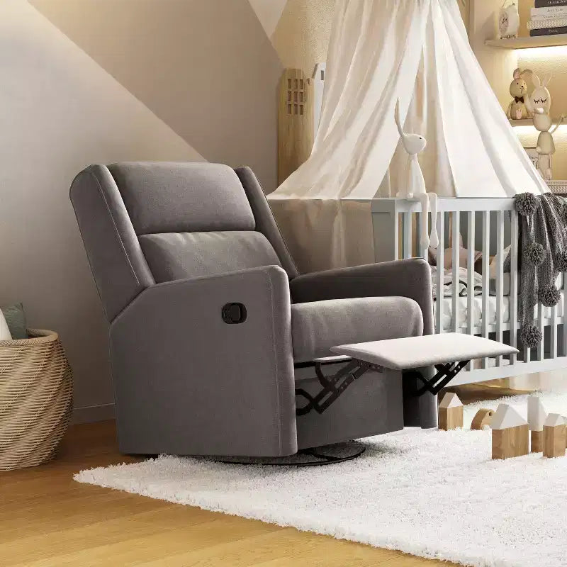 Poltrona reclinabile Cash Swivel Glider Rocker, con rotazione manuale a 360 gradi, perfetta per soggiorno, camera da letto o nursery