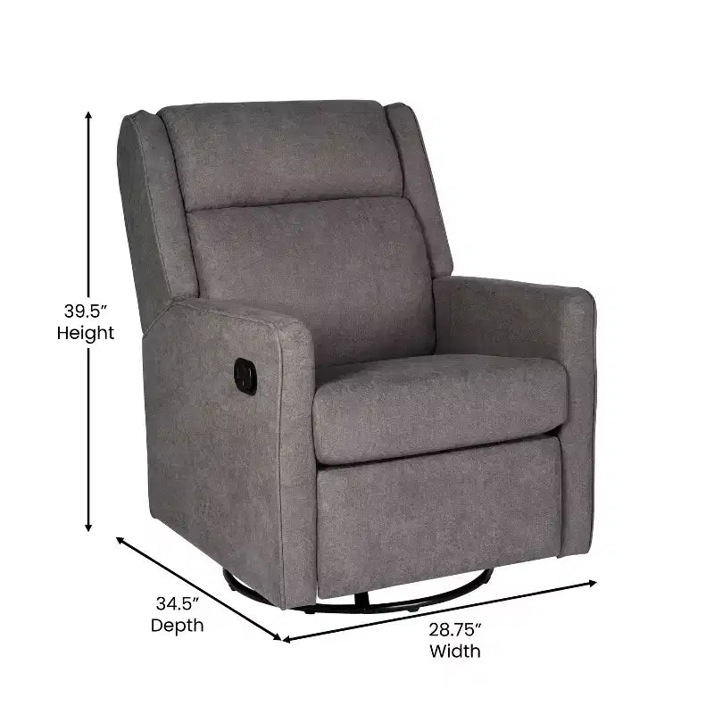 Poltrona reclinabile Cash Swivel Glider Rocker, con rotazione manuale a 360 gradi, perfetta per soggiorno, camera da letto o nursery