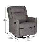 Poltrona reclinabile Cash Swivel Glider Rocker, con rotazione manuale a 360 gradi, perfetta per soggiorno, camera da letto o nursery
