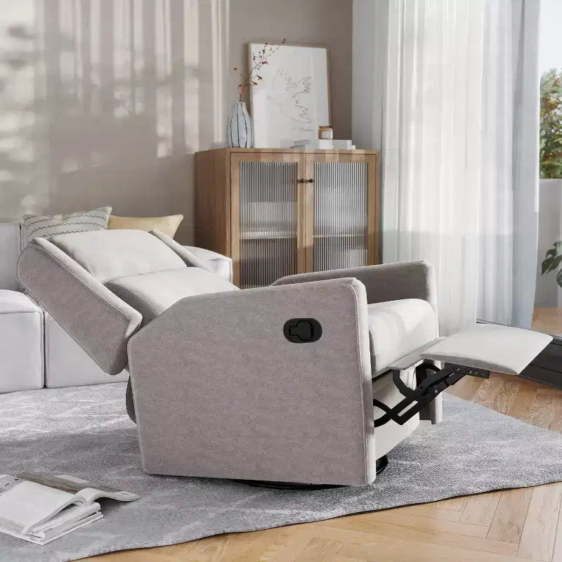 Poltrona reclinabile Cash Swivel Glider Rocker, con rotazione manuale a 360 gradi, perfetta per soggiorno, camera da letto o nursery