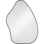 Noble Park Cavandish Rounded Curved Abstract Vanity Wall Mirror Modern Beveled Glass Matte Black Wood Frame 28 Wide for Bathroom