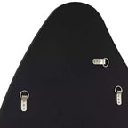 Cavandish Specchio da Parete Curvo Astratto Rotondo con Cornice in Legno Nero Opaco, Bordo Smussato, Moderno, 71 cm, per Bagno