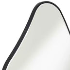Cavandish Specchio da Parete Curvo Astratto Rotondo con Cornice in Legno Nero Opaco, Bordo Smussato, Moderno, 71 cm, per Bagno