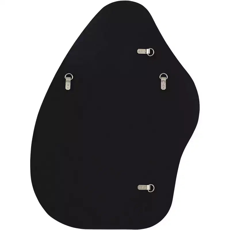 Cavandish Specchio da Parete Curvo Astratto Rotondo con Cornice in Legno Nero Opaco, Bordo Smussato, Moderno, 71 cm, per Bagno