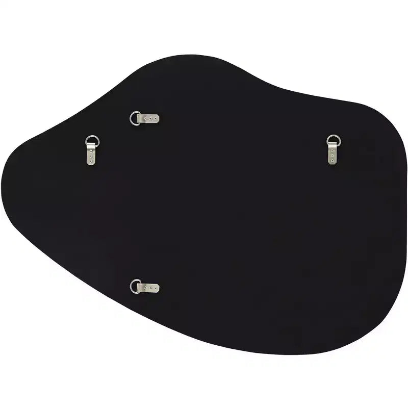 Cavandish Specchio da Parete Curvo Astratto Rotondo con Cornice in Legno Nero Opaco, Bordo Smussato, Moderno, 71 cm, per Bagno