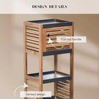 Evideco Articoli per la casa francesi Mobiletto da pavimento per riporre la biancheria del bagno Elementi in acacia - Legno grigio