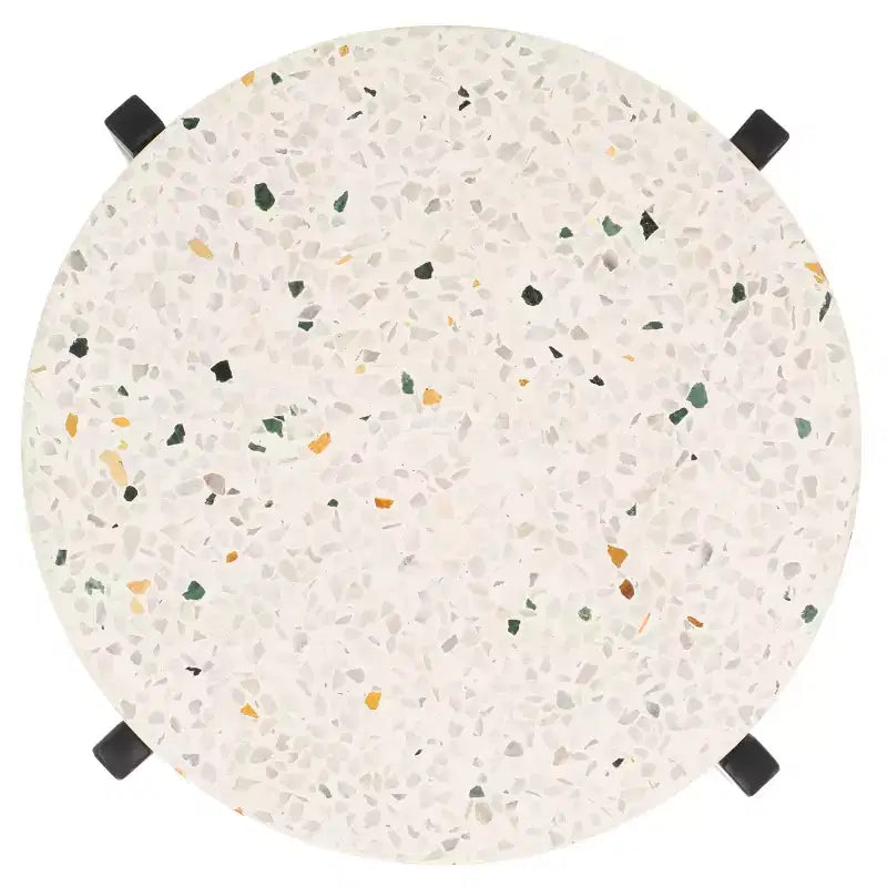 Tavolino da bibita Baker - ACC3721A - Terrazzo bianco - Safavieh
