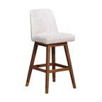 Armen Living Amalie Wood Finish with Fabric Swivel Barstool