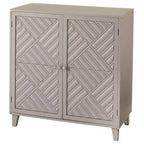 Mobiletto a 2 ante The Lakeside Collection con motivo a spina di pesce