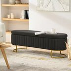Panca contenitore Bernardo con scomparti interni e motivo trapuntato a canali|ART OF LIVING DESIGNS