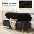 Panca contenitore Bernardo con scomparti interni e motivo trapuntato a canali|ART OF LIVING DESIGNS