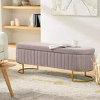 Panca contenitore Bernardo con scomparti interni e motivo trapuntato a canali|ART OF LIVING DESIGNS