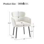 Sedia da pranzo Curt Boucle con schienale rialzato e gambe in metallo, set da 6