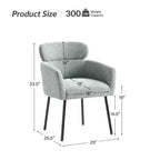 Sedia da pranzo Curt Boucle con schienale rialzato e gambe in metallo, set da 6