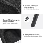 Sedia da pranzo Curt Boucle con schienale rialzato e gambe in metallo, set da 6