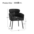 Sedia da pranzo Curt Boucle con schienale rialzato e gambe in metallo, set da 6