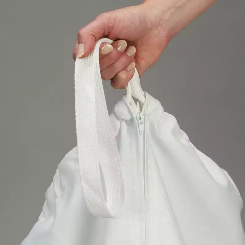 Sacca per bucato da appendere alla porta, in tela lavabile con manico ad anello