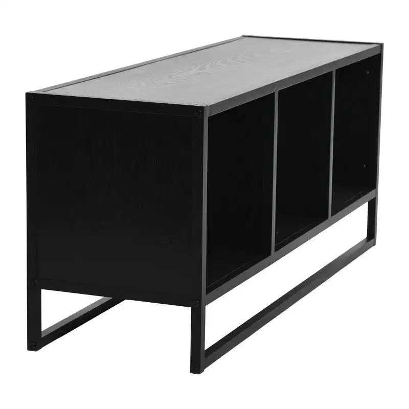 Mobile TV Jamestown Tavolino con Scomparti Quadrati a Cubo Colore Rovere Nero e Metallo Nero