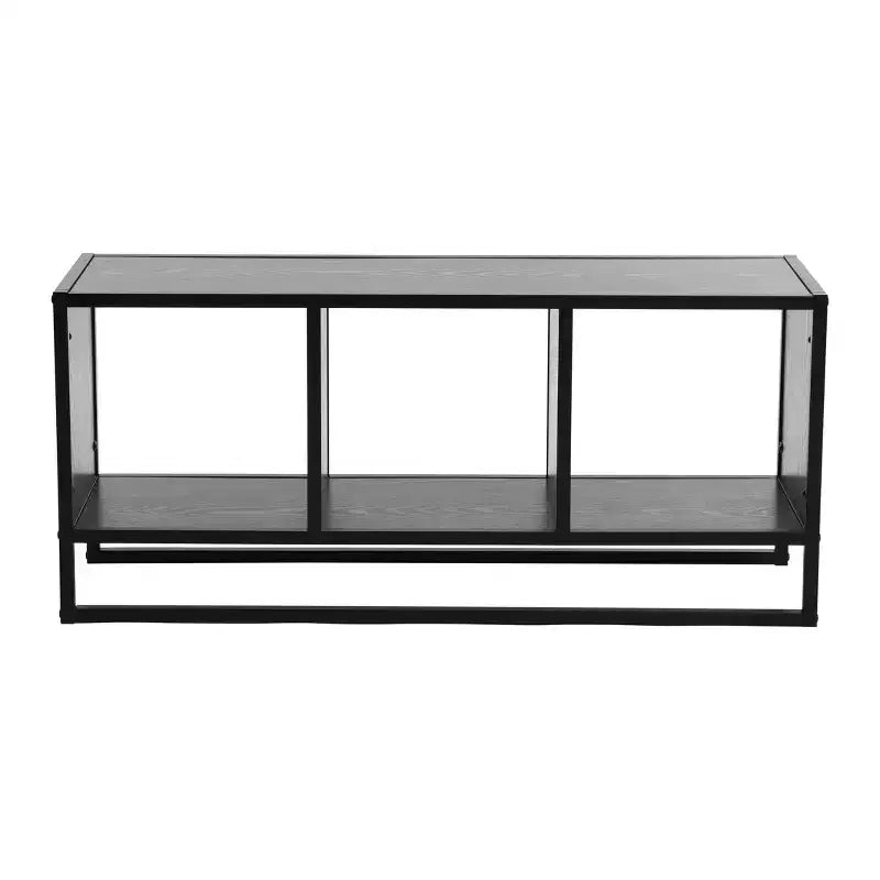 Mobile TV Jamestown Tavolino con Scomparti Quadrati a Cubo Colore Rovere Nero e Metallo Nero