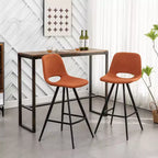 Roundhill Furniture Porth Fabric Kitchen 28.25 Barstools, Orange, Set of 2