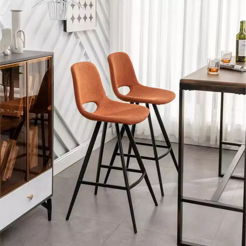 Sgabelli da bar Porth Fabric Kitchen 28,25, arancioni, set da 2