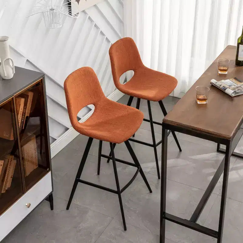 Sgabelli da bar Porth Fabric Kitchen 28,25, arancioni, set da 2