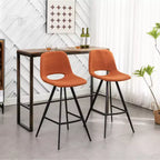 Sgabelli da bar Porth Fabric Kitchen 28,25, arancioni, set da 2