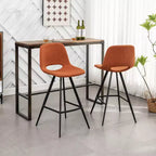 Sgabelli da bar Porth Fabric Kitchen 28,25, arancioni, set da 2