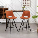 Sgabelli da bar Porth Fabric Kitchen 28,25, arancioni, set da 2