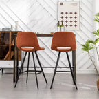 Sgabelli da bar Porth Fabric Kitchen 28,25, arancioni, set da 2