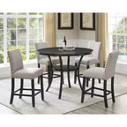 Biony Sgabelli in Tessuto Altezza Bancone con Rifiniture Borchiate, Marrone Chiaro, Set da 2