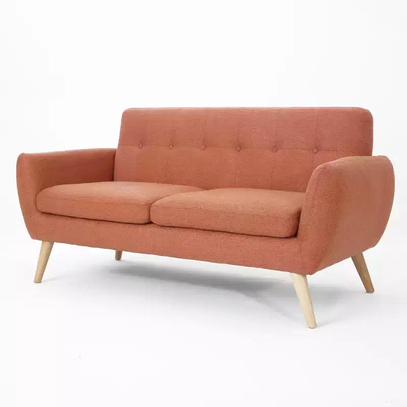 Divano GDFStudio Sheena Mid-Century Modern a 2 posti, imbottito e capitonné, 67,25 pollici