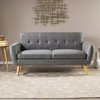 Divano GDFStudio Sheena Mid-Century Modern a 2 posti, imbottito e capitonné, 67,25 pollici