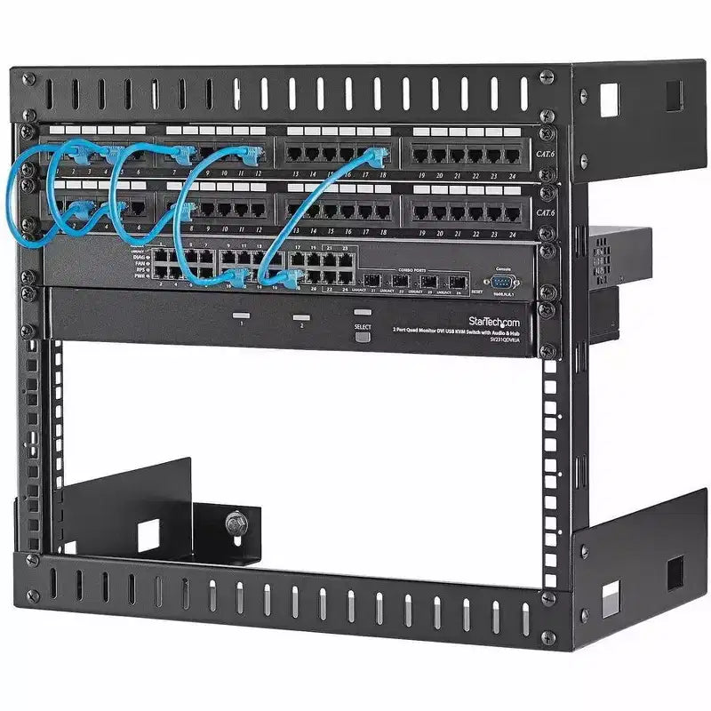 StarTech.com Rack per apparecchiature a parete a telaio aperto 8U - Profondità 30 cm - RK812WALLO